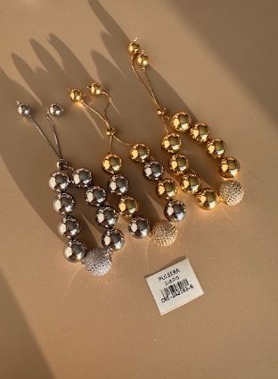 Pulsera ajustable de esferas lisas y cuenta de cristales