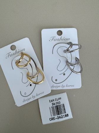 Ear Cuff Geométrico Doble con Microcircones