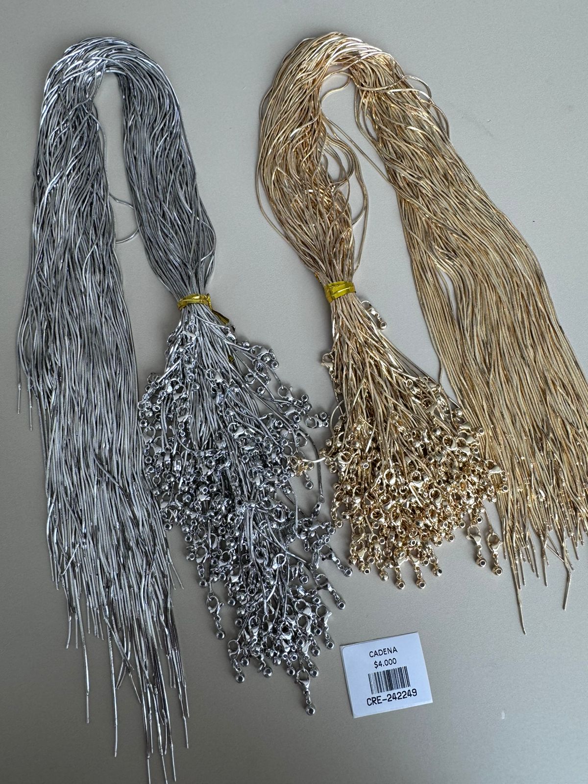 Pack Cadenas Serpiente Tonos Dorado y Plateado
