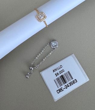 Anillo Ajustable con Piedra Cuadrada