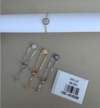 Anillo Ajustable de Cadena con Detalle Circular