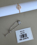 Anillo Ajustable Diseño Flor con Cadena