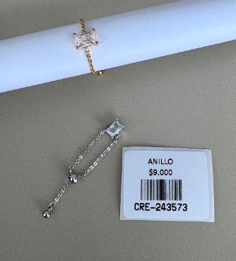 Anillo Ajustable con Piedra Rectangular