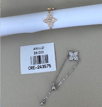 Anillo Ajustable con Diseño Floral