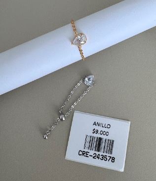 Anillo Ajustable con Piedra en Gota
