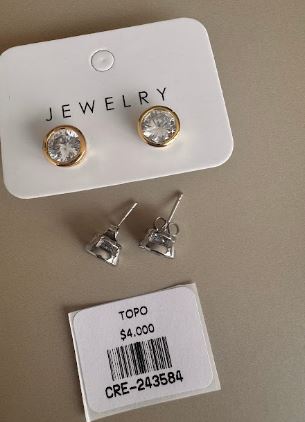 Aretes Topo Redondos con Piedra Central