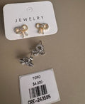Aretes Topo Lazo con Pedrería