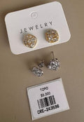 Aretes Topo Cuadrados con Cristales