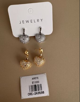 Aretes Colgantes de Corazón con Apliques Brillantes