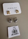 Aretes Topo Diseño en X con Cristales