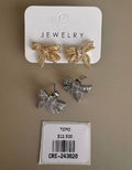 Aretes Topo Diseño de Lazo con Incrustaciones