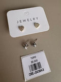 Aretes Topo Corazón con Superficie Texturizada