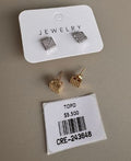 Aretes Topo Cuadrados con Superficie Texturizada