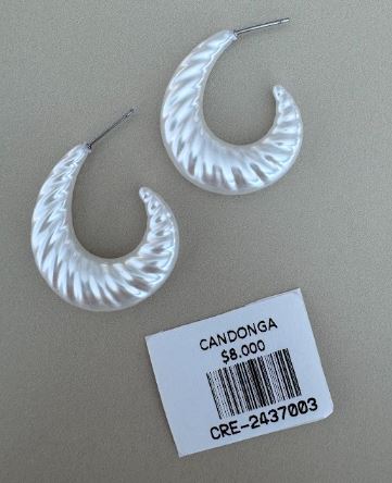 Candongas Texturizadas Blancas