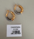 Candongas Bicolor con Cuentas Texturizadas