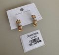 Candongas Eslabones Bicolor con Cristal Decorativo