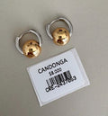 Candongas Bicolor con Esfera Decorativa