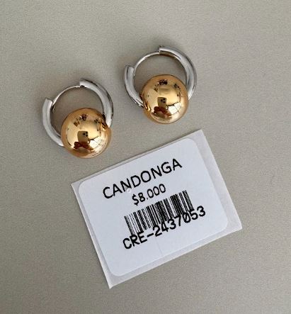 Candongas Bicolor con Esfera Decorativa