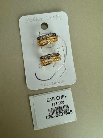 Ear Cuff Triple Bicolor con Zircon