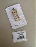 Ear Cuff Doble Cruzado con Circon
