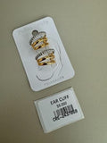 Ear Cuff Triple Bicolor con Circon