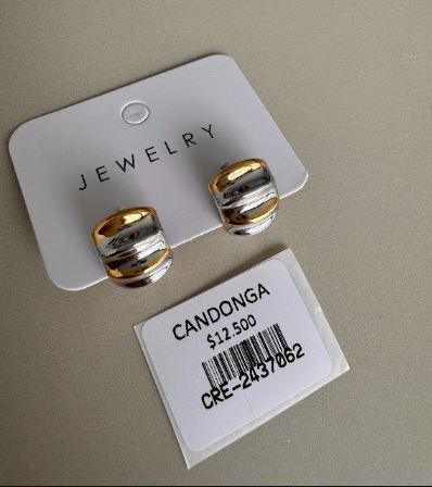 Aretes Tipo Candonga Ancha Bitono Abombada