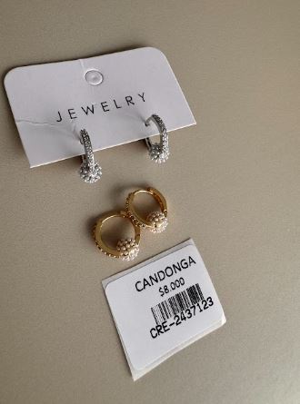 Aretes Tipo Candonga con Circones y Aplique de Esfera Perlada