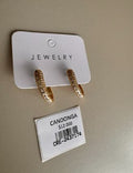 Aretes Tipo Candonga Dorados con Microcircones