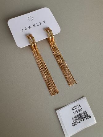 Aretes Largos con Flecos de Cadenas