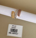 Set de tres anillos tricolor con cristales