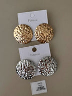 Aretes Redondos con Textura Martillada