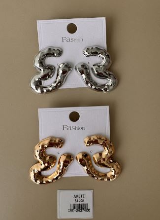 Aretes Texturizados de Diseño Abstracto