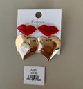 Maxi Arete de Corazón con Labios Rojos