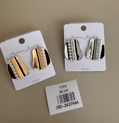 Topos liso con Detalle de Perlas