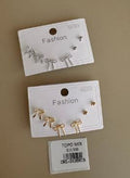 Set de Aretes Múltiples de Lazos y Pedrería