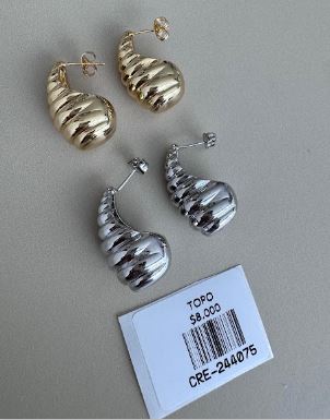 Aretes Topo Diseño Volumétrico Texturizado