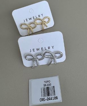 Aretes Topo Lazo Texturizado