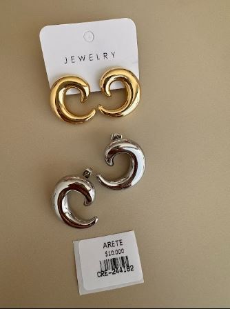 Aretes Espiral Abierta de Acabado Brillante