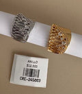 Anillo Ancho con Diseño Abierto y Brillantes