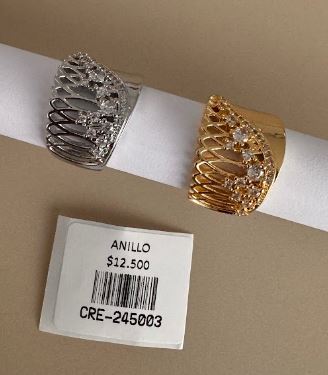 Anillo Ancho con Diseño Abierto y Brillantes