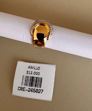 Anillo de Banda Ancha con Detalle Brillante