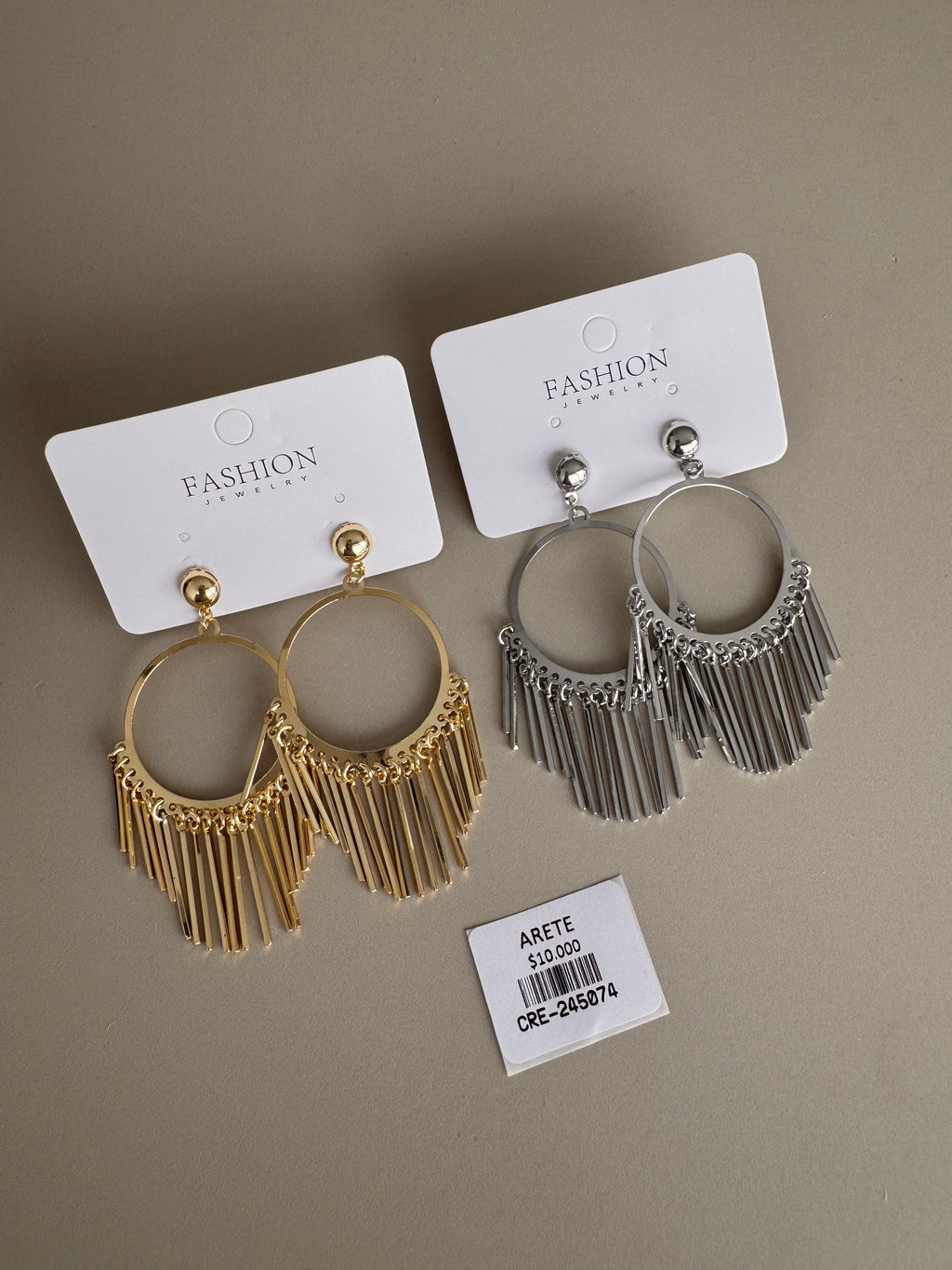Aretes Aro con Flecos Colgantes