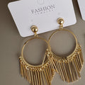 Aretes Aro con Flecos Colgantes