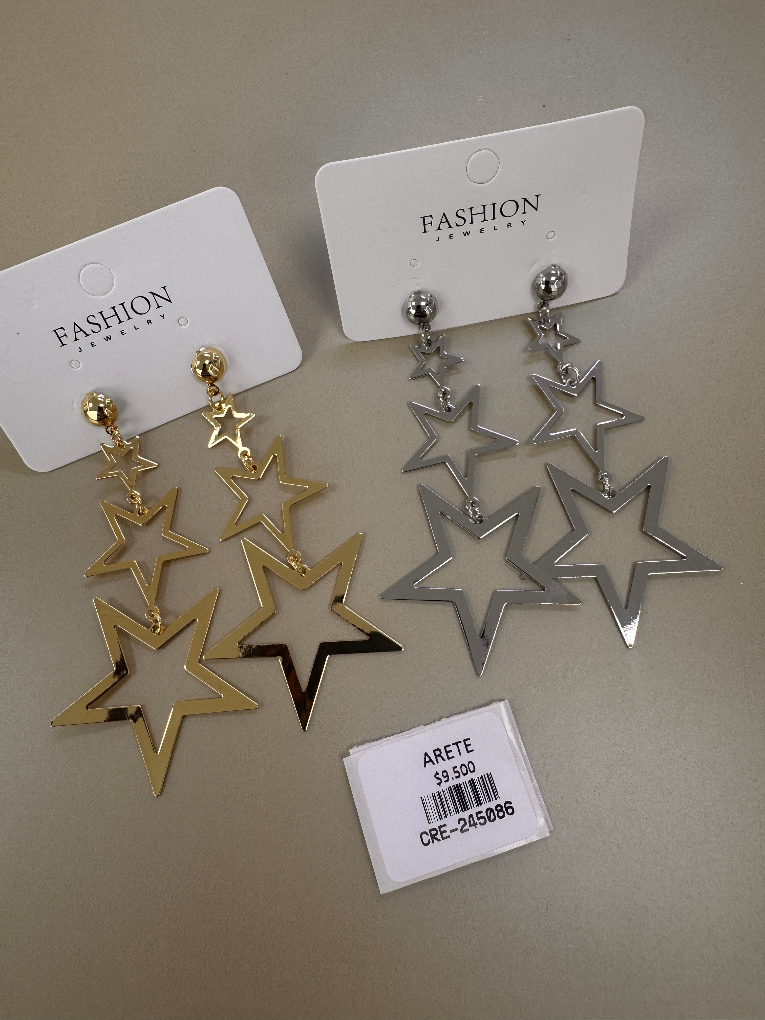 Aretes Colgantes de Estrellas Maxi