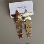 Aretes Colgantes de Estrellas en Cascada
