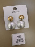Aretes Doble Esfera Bicolor Anacarado