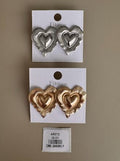 Aretes Corazón Doble Texturizado