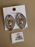 Aretes Óvalos Concéntricos Bicolor
