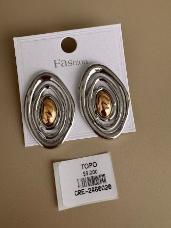 Aretes Óvalos Concéntricos Bicolor
