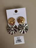 Arete Bicolor doble Texturizados con Relieve